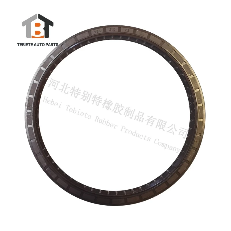 DZ90129340063 Wheel Hub Oil Seal 185*210*22 Half Rubber Half Iron Double Lips with O-Ring for Hande Axle / Shacman Truck